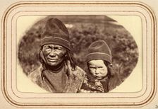 Widow Inga Pantsi with granddaughter, Tuorpon Sami village, 1868. Creator: Lotten von Duben