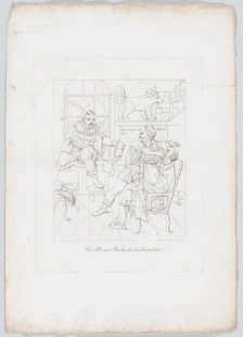 Wie Till zur Barbier durch's Fenster kömt (How Till Eupenspiegel Came In Through the Barbe..., 1806. Creator: Johann Heinrich Lips