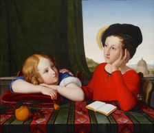 Wienczyslaw and Konstanty Potocki (Double Portrait of the Sons of a Polish Prince), 1819. Creator: Schadow, Friedrich Wilhelm, von (1788-1862)