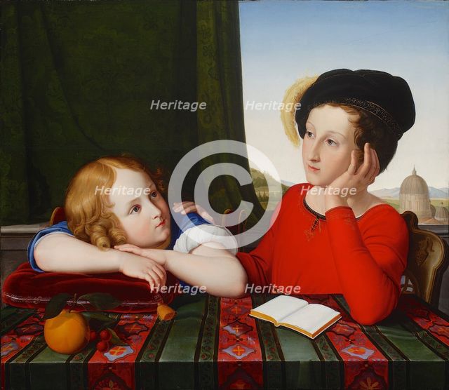 Wienczyslaw and Konstanty Potocki (Double Portrait of the Sons of a Polish Prince), 1819. Creator: Schadow, Friedrich Wilhelm, von (1788-1862).