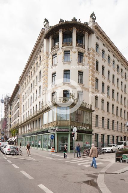 Wienzeilenhauser, Vienna, Austria, (1898), 2015. Artist: Alan John Ainsworth.