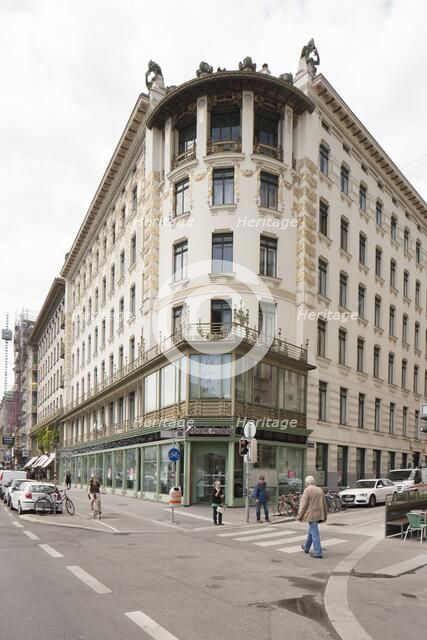 Wienzeilenhauser, Vienna, Austria, (1898), 2015. Artist: Alan John Ainsworth.