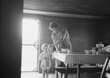 Wife and child of tobacco sharecropper, Person County, North Carolina, 1939. Creator: Dorothea Lange