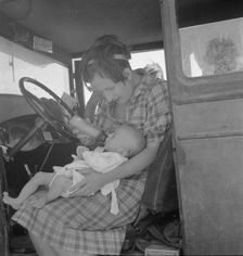 Wife and sick child of tubercular itinerant, stranded in New Mexico, 1936. Creator: Dorothea Lange