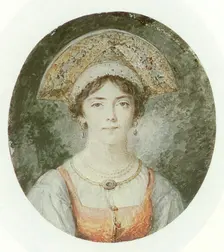 Wife Charlotta in Russian dress, 1798. Creator: Augustin Ritt