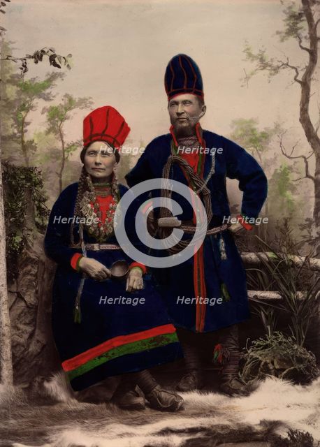 "Wife Inga Åren. Frostviken, Lapland. Nejla Macka Åren. Frostviken, Lapland", 1890-1900.  Creator: Helene Edlund.