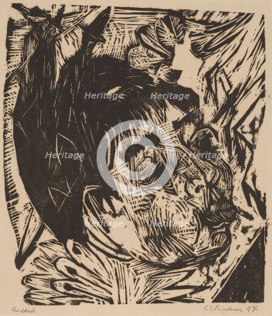 Wife of Professor Schaxel, 1917-1918. Creator: Ernst Kirchner.