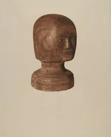 Wig Block, 1935/1942. Creator: Mildred E Bent