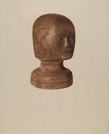 Wig Block, 1935/1942. Creator: Mildred E Bent
