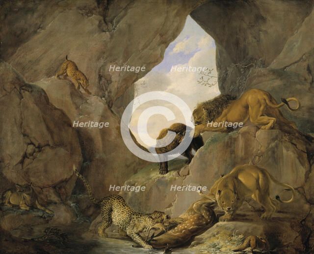 Wild Animals in a Mountain Gorge, late 16th century. Creator: Carl Borromaus Andreas Ruthart.