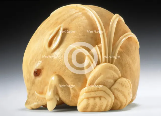 Wild Boar, Mid- to late 19th century. Creator: Kaigyokusai Masatsugu.