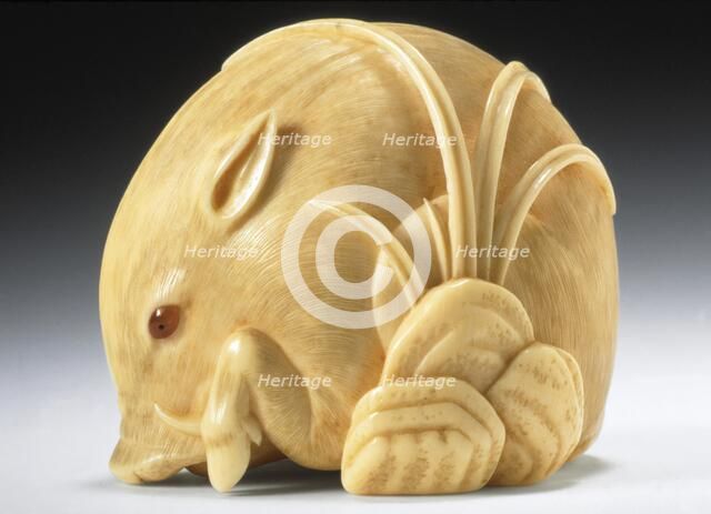 Wild Boar, Mid- to late 19th century. Creator: Kaigyokusai Masatsugu.