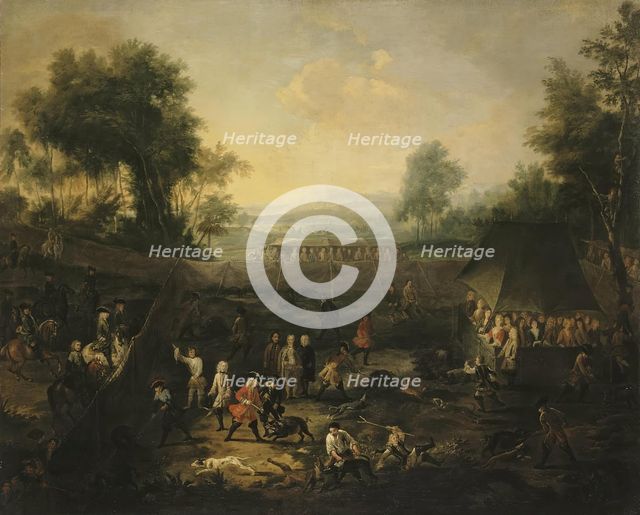 Wild Boar Hunt, 1711. Creator: Jean Pierre van Bredael the Elder.