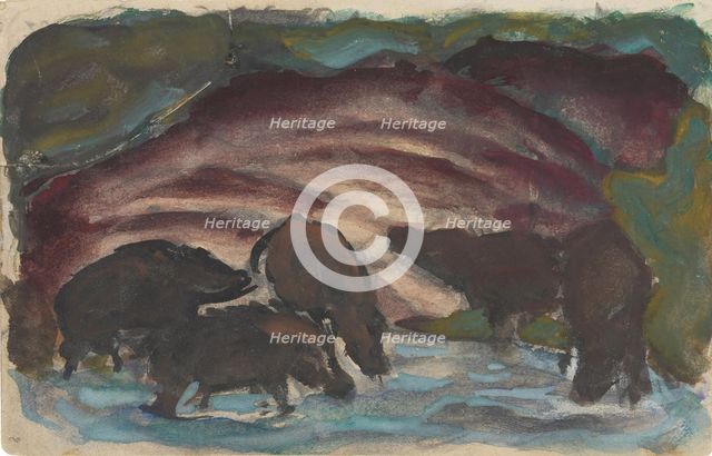 Wild Boars in the Water, 1910-1911.