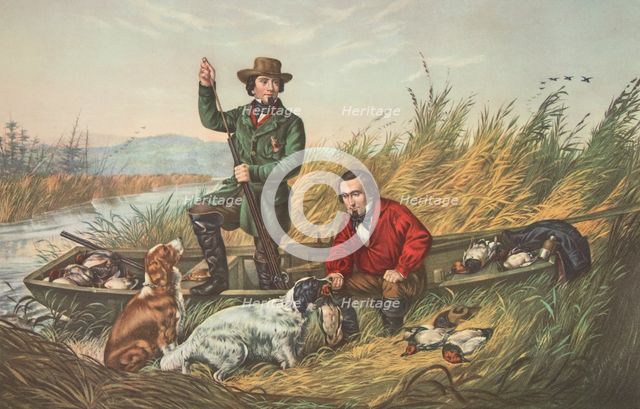 Wild Duck Shooting, A Good Day's Sport, pub. 1852, Currier & Ives (Colour Lithograph)
