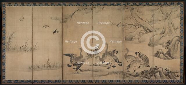 Wild Geese, late 1500s-early 1600s. Creator: Kano Sanraku (Japanese, 1559-1635).