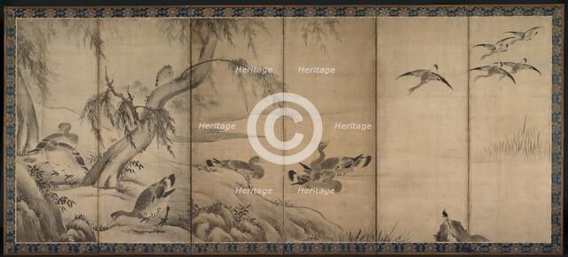 Wild Geese, late 1500s-early 1600s. Creator: Kano Sanraku (Japanese, 1559-1635).