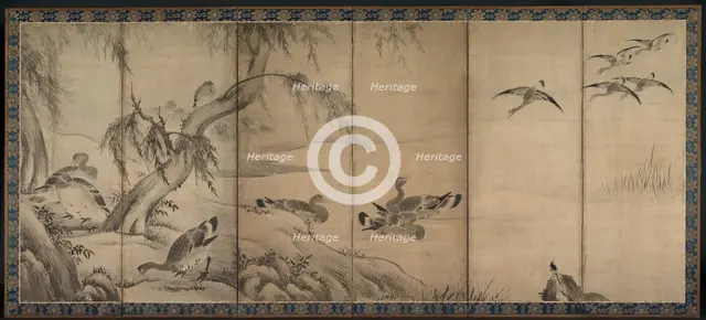 Wild Geese, late 1500s-early 1600s. Creator: Kano Sanraku (Japanese, 1559-1635).