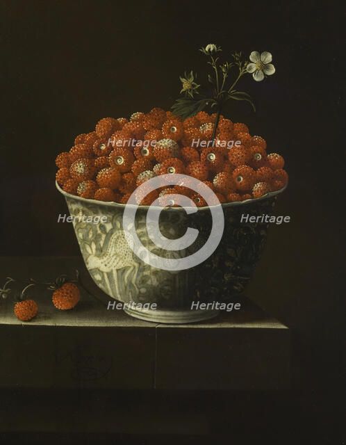 Wild Strawberries in a Wan Li Bowl, 1704. Creator: Adriaen Coorte.