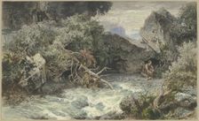 Wild stream with hermit, 1880. Creator: Emil Lugo