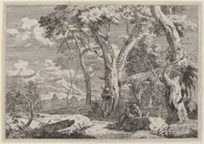 Wilderness Landscape with Two Monks. Creator: Marco Ricci