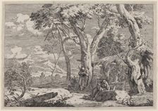 Wilderness Landscape with Two Monks. Creator: Marco Ricci