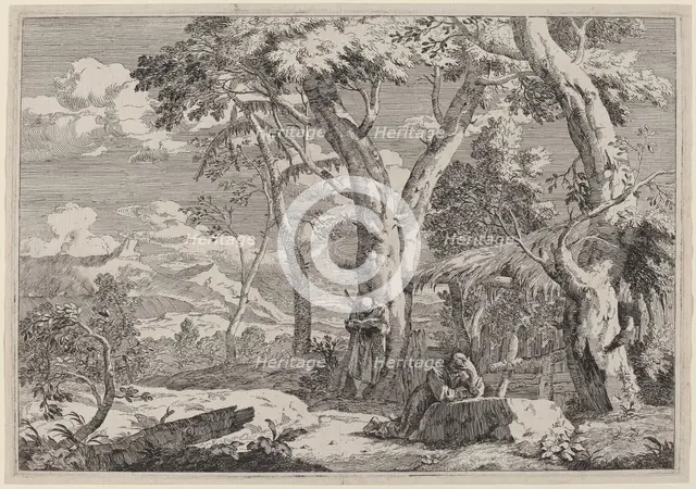 Wilderness Landscape with Two Monks. Creator: Marco Ricci.