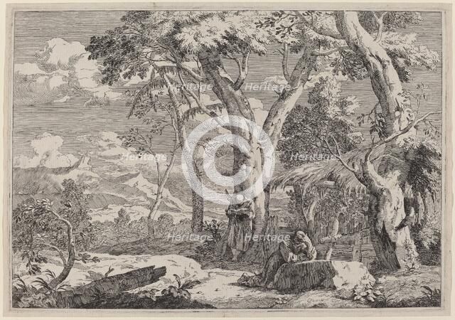 Wilderness Landscape with Two Monks. Creator: Marco Ricci.