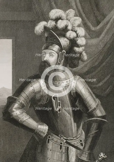 Wilfred I the Hairy, (840- 897), Count of Barcelona, Cerdanya, Urgell, Girona and Besalú.  Creator: Antonio Roca Sallent.