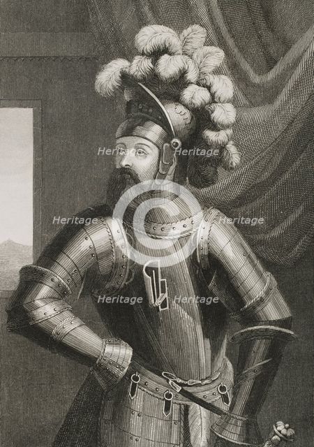 Wilfred I the Hairy, (840- 897), Count of Barcelona, Cerdanya, Urgell, Girona and Besalú.  Creator: Antonio Roca Sallent.