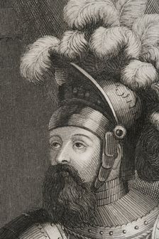 Wilfred I the Hairy, (840- 897), Count of Barcelona, Cerdanya, Urgell, Girona and Besalú, 1853. Creator: Antonio Roca Sallent