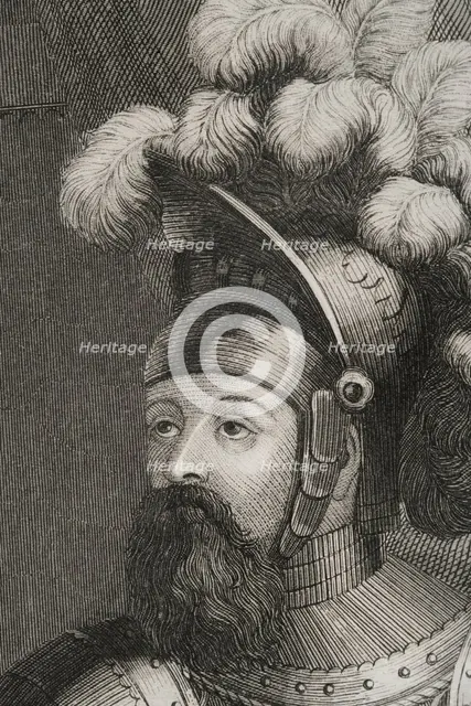 Wilfred I the Hairy, (840- 897), Count of Barcelona, Cerdanya, Urgell, Girona and Besalú, 1853.  Creator: Antonio Roca Sallent.