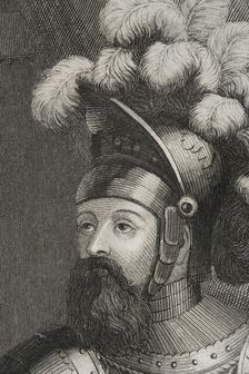 Wilfred I the Hairy, (840- 897), Count of Barcelona, Cerdanya, Urgell, Girona and Besalú, 1853. Creator: Antonio Roca Sallent