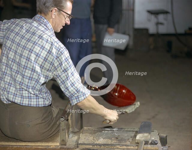 Wilke Adolfsson, designer at Gullaskruvs glassworks, Sweden,  1970s.  Creator: Unknown.