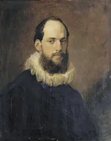 Wilhelm Wartenegg in a costume of the 17th century, 1871. Creator: Hans Canon