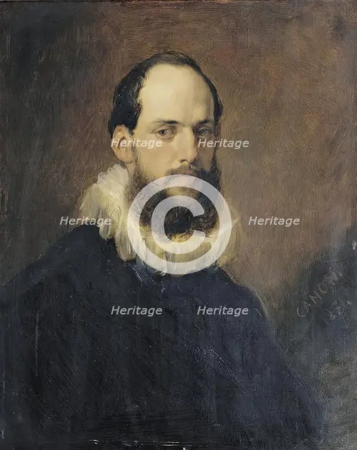 Wilhelm Wartenegg in a costume of the 17th century, 1871. Creator: Hans Canon.