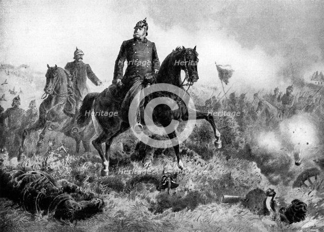 Wilhelm I at the Battle of Sadowa, 3 July 1866, (c1920). Artist: Unknown