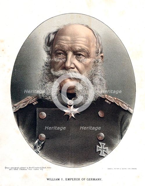 Wilhelm I, King of Prussia and Emperor of Germany, c1880. Artist: Unknown