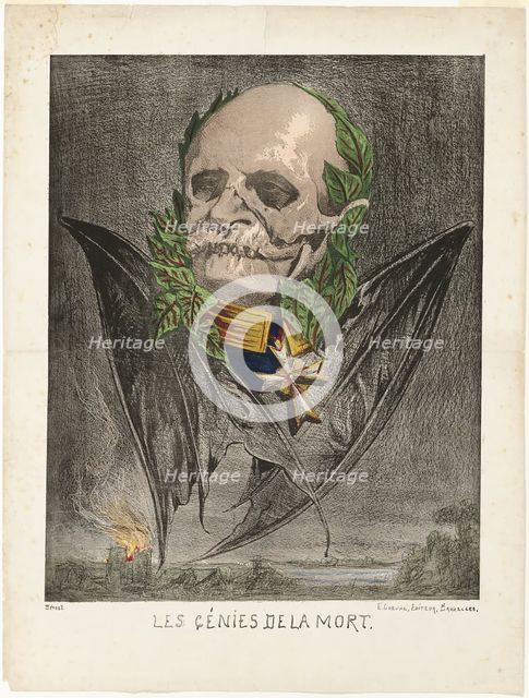 Wilhelm I, King of Prussia, from Les Génies de la Mort, 1870. Creator: Edmond Guillaume.