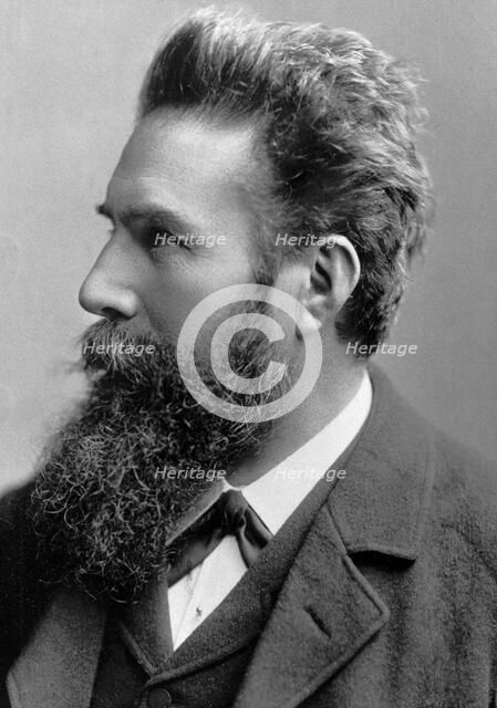 Wilhelm Konrad von Roentgen, German physicist, 1901 Artist: Unknown