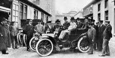 Wilhelm Maybach in a Mercedes, 1903. Creator: Unknown