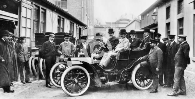 Wilhelm Maybach in a Mercedes, 1903. Creator: Unknown.
