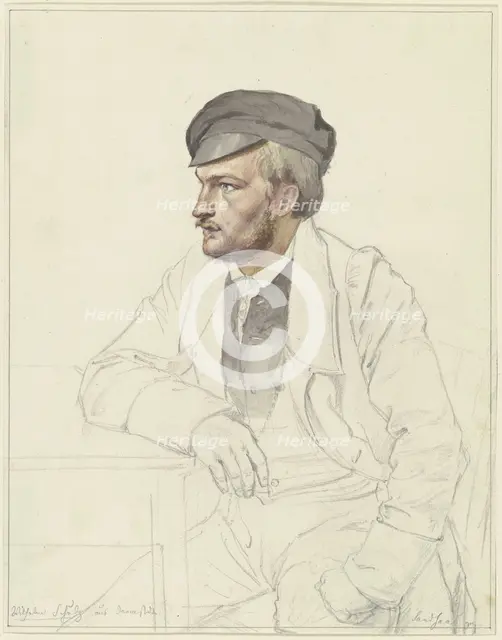 Wilhelm Schulz from Darmstadt, sitting at a table, 19th century. Creator: Karl Sandhaas.