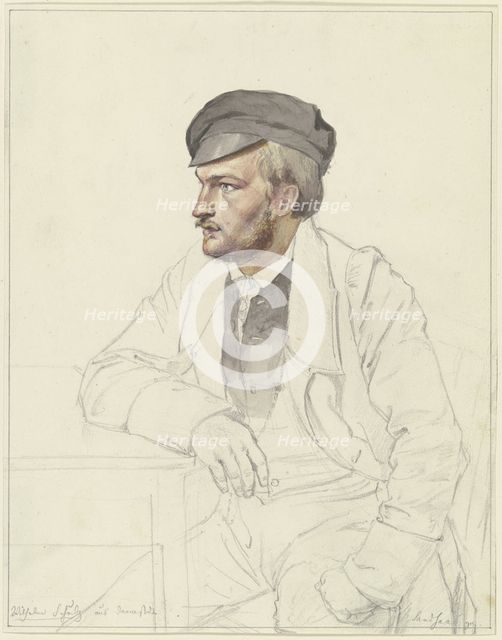 Wilhelm Schulz from Darmstadt, sitting at a table, 19th century. Creator: Karl Sandhaas.