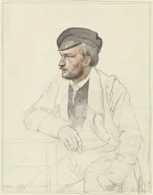 Wilhelm Schulz from Darmstadt, sitting at a table, 19th century. Creator: Karl Sandhaas