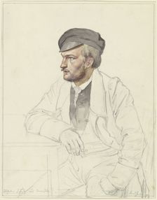 Wilhelm Schulz from Darmstadt, sitting at a table, 19th century. Creator: Karl Sandhaas