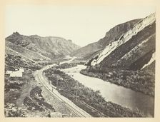 Wilhelmina's Pass, Distant View of Serrated Rocks or Devil's Slide, Weber Canon, Utah, 1868/69. Creator: Andrew Joseph Russell