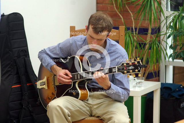 Will Arnold-Forster, Sam Braysher Quartet, Clocktower Cafe Jazz Club, Croydon, London, March 2025. Creator: Brian O'Connor.