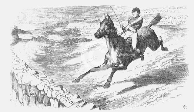 "Will He Clear It?", 1873. Creator: Joseph Swain.