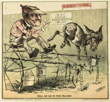 Will He Go in The Traces, from Puck, published August 27, 1879. Creator: James Albert Wales